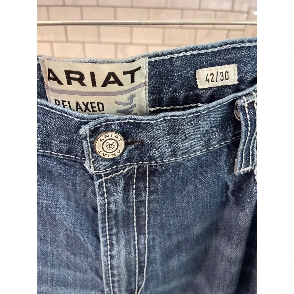 Ariat Boot Jean Men 42 Blue M4 Coltrane Relaxed Fit Western Denim Inseam 30